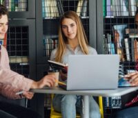 Dubai high school students learning Python together
