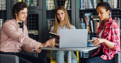 Dubai high school students learning Python together