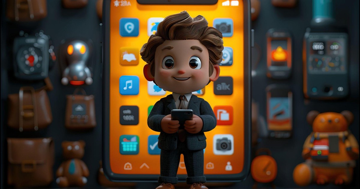 Kid excited to build fun Python coding projects on smartphone